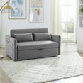 thumbnail image 4 of ARCTICSCORPION Modern Velvet Convertible Sleeper Sofa with Pillows, Gray, 4 of 8