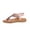 Rose Gold, variant on Women's Fashionable Casual Spring And Summer Versatile Breathable Elastic Solid Color Round Toe Open Toe Soft Sole Flat Sandals Silver 6