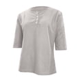 thumbnail image 5 of Women's Short Sleeve Structure Breathable Plain Sports Shirt For Tennis Summer Fitness Casual Business Top,White,L, 5 of 6