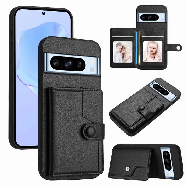 FOXDOCK Étui pour Google PIXEL 8 pro Porte-Cartes avec Blocage RFID - Design Élégant à Fermeture à Bouton