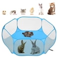 thumbnail image 1 of Corralito impermeable Pawaboo para animales pequeños con estructura de acero azul, 1 of 8