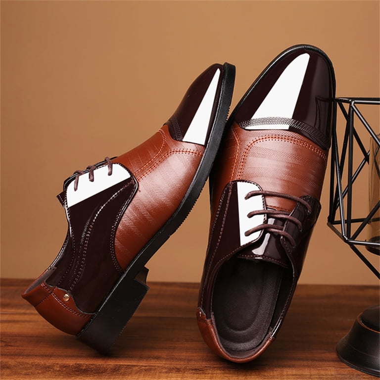 Mepaouo Mens Dress Shoes Wingtip Pointy Toe Casual Oxfords  display picture 1