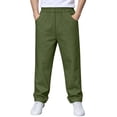 thumbnail image 2 of LEKWK Uniform Pants for Boys Pull-On Chino Pants Elastic Waist Casual Trousers with Pockets Preppy Lightweight Lounge School Formal Playwear 5-15Y, 2 of 9