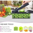 thumbnail image 3 of LINLIN 16 in 1 Vegetable Chopper, Onion Chopper Veg Dicer Slicer Kitchen Mandoline for Onion Carrot Potato Cucumber Tomato, Grey-Green, 3 of 7