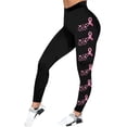 thumbnail image 5 of Leggings For Women Pink Ribbon Butterfly Print Breast Cancer Awareness 4-Way Stretch Casual Tummy Control Leggings, 5 of 5