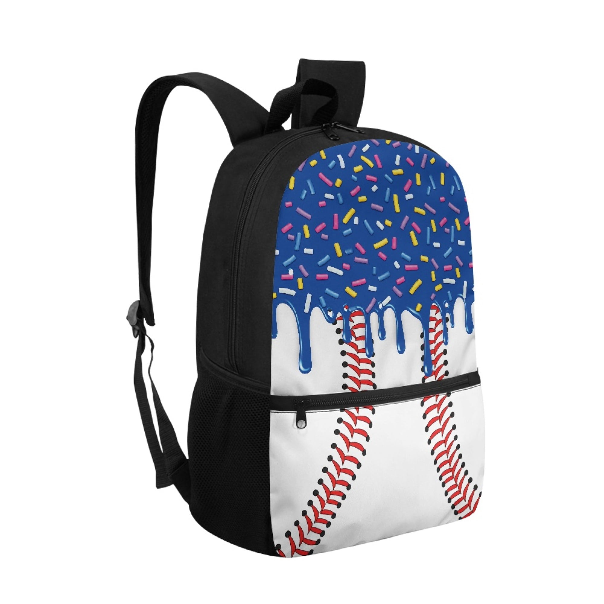 Uourmeti Spacious Compartment 17 Inch Polyester Backpack for Travel Daily Use, Spacious Interior Spacious Storage Durable School Bag, Baseball Print