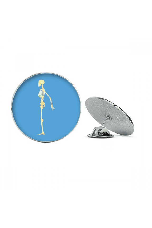 Human Side Bone Illustration Round Metal Tack Hat Pin Brooch