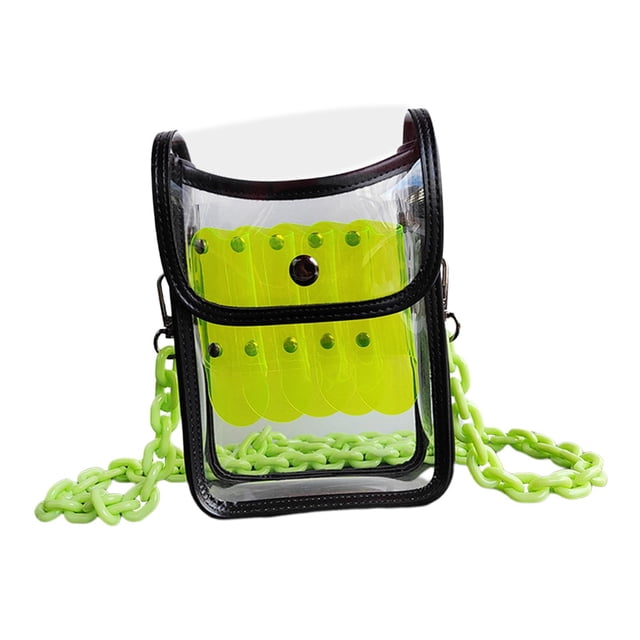 Fundas transparentes para el cabello a la moda, soporte de peluquería ajustable con cadena acrílica Verde jinwen Bolsas de almacenamiento de peluquería
