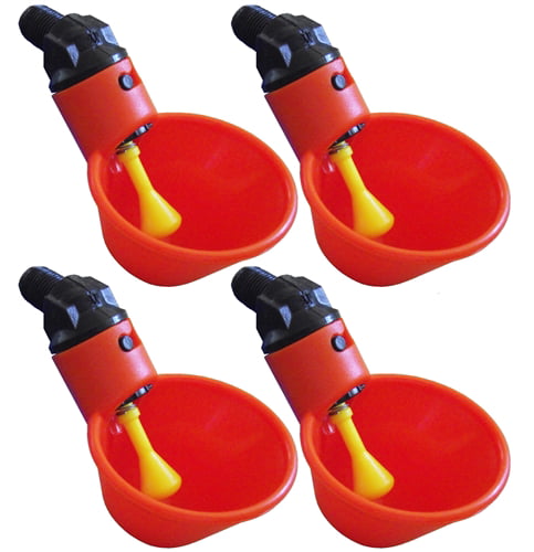 4PCS Water Drinking Cups Chicken Waterer Automatic Poultry Drinkers 