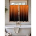 thumbnail image 4 of Burnt Orange Black Ombre Bathroom Window Curtain, Modern Abstract Striped Gradient Light Filtering Coffee Kitchen Curtains, Bedroom Living Room Curtains 2 Panel 84"x45", 4 of 6