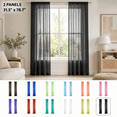 thumbnail image 5 of Sheer Voile Curtain Panels 2 Pack 80x200cm - Light Filtering Window Drapes for Living Room Bedroom - Soft Semi Sheer Curtains for Privacy and Sunlight Diffusion - Modern Home Decor, 5 of 5