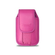 Pink Vertical Leather Pinch Clip Case fits LG Revere Flip phones