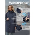 thumbnail image 5 of American Trends Womens Rain Jacket Long Waterproof Rain Jacket Women Lightweight Womens Raincoat Packable Trench Coats Navy XL, 5 of 7