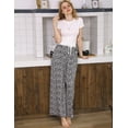 thumbnail image 3 of Doublju Women's Animal Printed Contrast Band Casual Long Pants With Plus Size, 3 of 4
