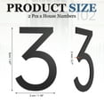 thumbnail image 2 of Uxcell House Numbers, 2 Pcs 2 Inch Self-adhesive Acrylic Modern House Number for Outside Address Mailbox Door Farm House Office Apartments Hotel Room, Black (3), 2 of 7