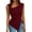 #319-Wine, variant on Craaazy Women's Elegant Solid Color Sleeveless Asymmetrical Neck Blouse with Asymmetrical Hem for Casual Outfits