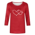 thumbnail image 4 of Avrnliq Womens Red Valentine's Day Heart Print Top Romantic Love Heart Casual Holiday Outfit for Ladies Date Night Party Galentine's Day Valentine Gift Wear,Size L, 4 of 5