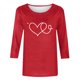 thumbnail image 4 of Xuyuer Women's Valentine 3/4 Sleeve Round Neck Shirt Funny Love Heart Graphic Tee Casual Couple Top Blouse, 4 of 5