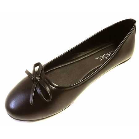 

Shoes 18 Womens Classic Round Toe Ballerina Ballet Flat Shoes 113 Black 7.5