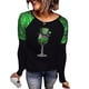 thumbnail image 2 of RKSTN Women's St Patrick's Day T Shirts Top Oversized Crewneck Glitter Luckys Irish Shamrocks Paddy's Day Graphic Print Long Sleeve Shirt Womens Casual Plus Size Round Neck Loose Fits Comfy Tees, 2 of 9