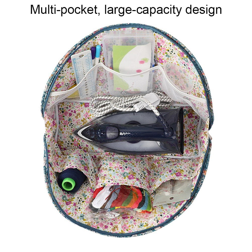 Portable Crochet Bag with Handle Crochet Tote Bag Travel Yarn Organiser Knitting Tools Accessories for Crafting Sewing