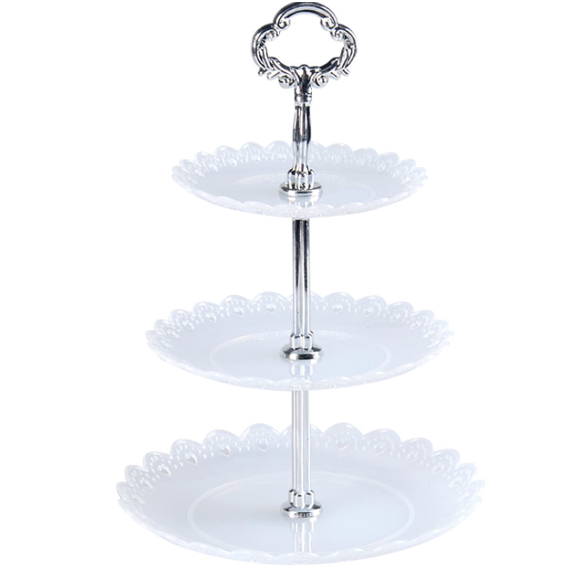 3-Tier Cake Plate Stand Tray Wedding Birthday Party Cupcake Display Tower Set 