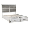 thumbnail image 5 of Classic Antique White and Gray Queen Platform Bed with Footboard Drawers Wooden Furniture 1pc, 5 of 7