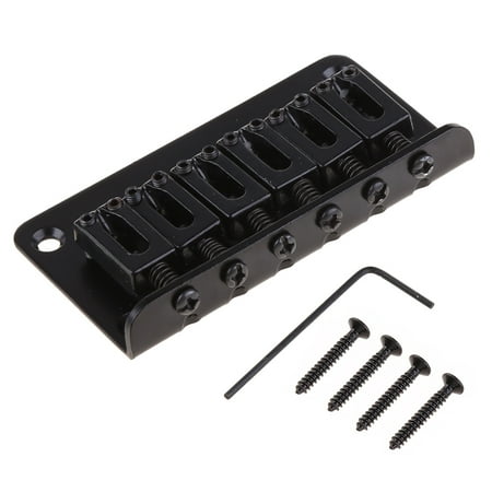 

Guitar 6 String Metal Hardtail Bridge Black For Electric Guitar With Screws New