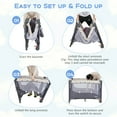 thumbnail image 2 of OLAKIDS 5 in 1 Portable Playard, Larger Size Baby Bassinet Bedside Sleeper, Diaper Changer, Mattress, Carry Bag, Music Box & Hanging Toys, Foldable Bedside Crib for Newborn Toddlers, 2 of 10