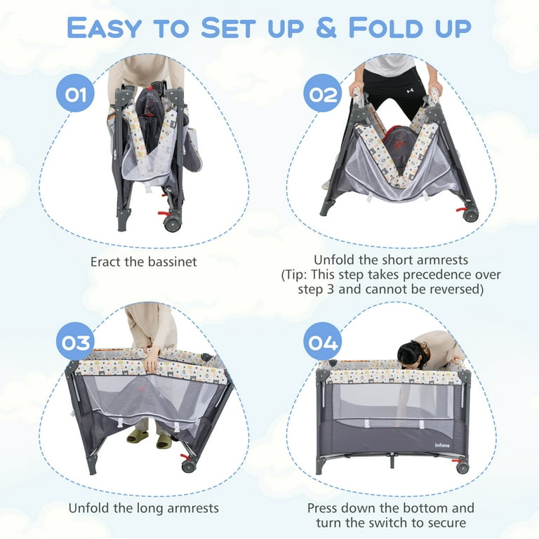 Olakids Baby Bedside Sleeper with Bassinet, Diaper Changer