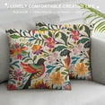 thumbnail image 3 of Fenyluxe  Mexican Floral Pillow Native Style Ethnic Art Birds and Paisley Flowers Square Decorative Cushion Case for Couch Sofa Chair Bed 18x18in, 3 of 5
