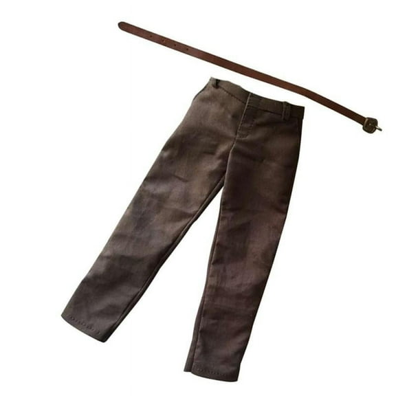 1/6 Mens Brown Trousers Pants & Belt for DML DID 12'' Action Figure
