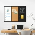 thumbnail image 4 of 3 In 1 Magnetic Whiteboard Corkboard Chalkboard Combo Wall Board Combination Board Cork/Whiteboard/Chalkboard Combo Bulletin Dry Erase Calendar Whiteboard Weekly Message Organizer 20"x28", Black, 4 of 8