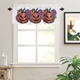 thumbnail image 2 of Halloween Valances for Windows Funny Pumpkin Flowers Rod Pocket Curtain Valance Window Treatment Short Curtains for Kitchen Living Room, 60"x18", 2 of 5