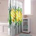 thumbnail image 3 of Yellow Lemon Summer Shower Curtain, Grey Buffalo Plaid Shower Curtain Set with Hooks, Spring Summer Waterproof Fabric Shower Curtains for Bathroom Decor, 72x72 Inch Bath Curtain, 3 of 6