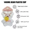 thumbnail image 4 of Tmvgtek Bear Cup Botella De Vaso Con Pajita De Gran Capacidad Con Cinturón (1400 Ml Transparente) Tmvgtek Para estrenar, 4 of 7
