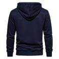 thumbnail image 4 of IROINNID Plain Hoodies Pullover for Men Cozy Solid Hooded Have Pockets Long Sleeve Sweatshirt Blouse Tops Deals,Navy, 4 of 4