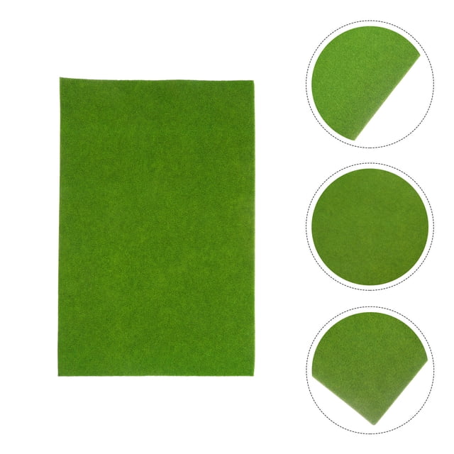 OULII 5Set Fake Grass Mat for Model Building and Mini Landscaping in Rectangular Shape