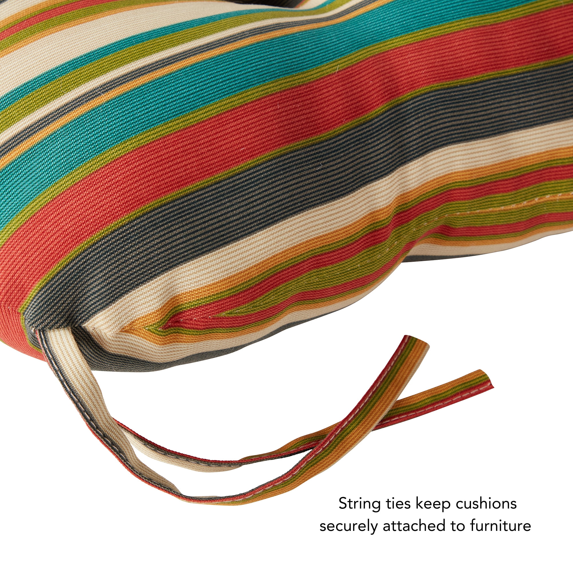 Greendale Home Fashions Tufted Outdoor 20'' x 20'' Seat Cushion, Sunset Stripe