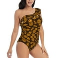thumbnail image 3 of Easygdp Colorful Pineapple Women's One Shoulder Ruffle Monokini Bathing Suits with Removable Chest Pad, Quick Drying - XX-Large, 3 of 8