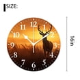 thumbnail image 2 of 16 Inch Wall Clock Battery Operated Silent Clock Decorative for Office, Kitchen, Outdoor, Living Room，Deer Silhouette Vintage Landscape Nature Scenery Design, 2 of 4