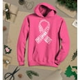 thumbnail image 3 of S4E Men's White Ribbon Word Montage Hoodie Sweatshirts XX-Large Heliconia Pink, 3 of 4