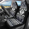 thumbnail image 2 of POLERO Comfortable Vehicle Seat Covers for SUV, Decorative Breathable Front Seat Cover Polyester Fabric Set of 2, Monochrome Geometric Pattern, 2 of 13