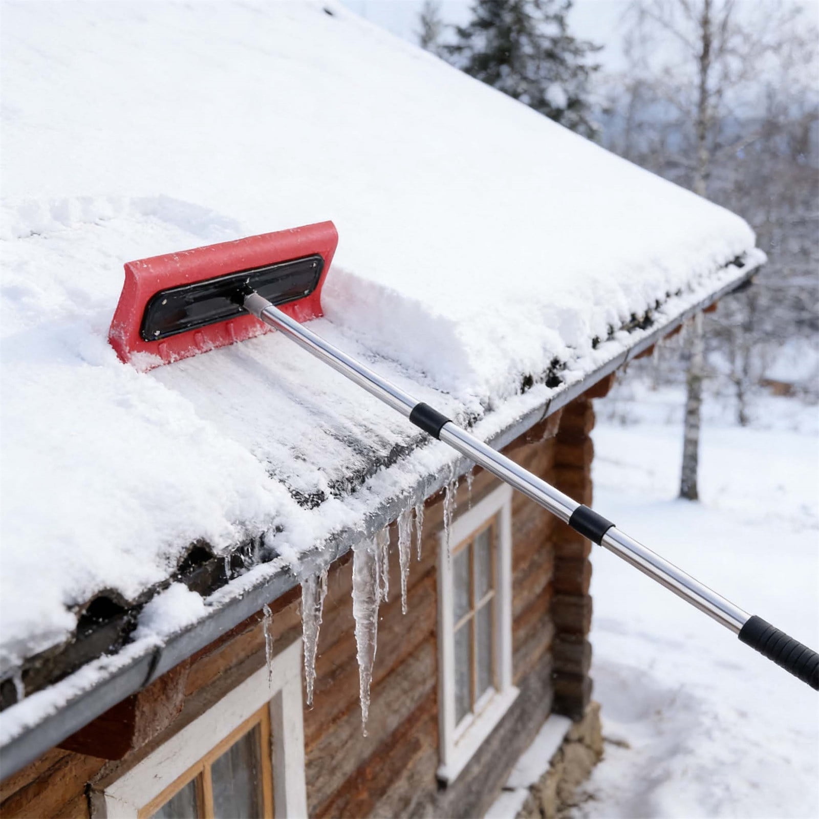 Snow Roof Rake with Non-Scratch Foam Scraper - Ideal for Roof and Car Snow Removal