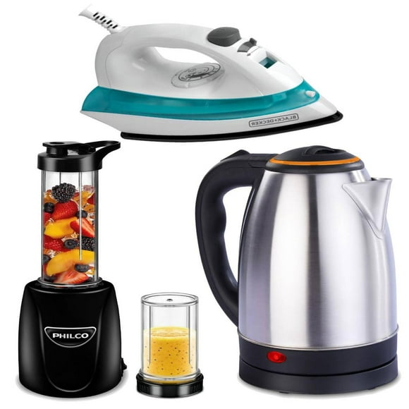 COMBO HERVIDOR DE AGUA + NUTRIPROCESADOR + PLANCHA VAPOR