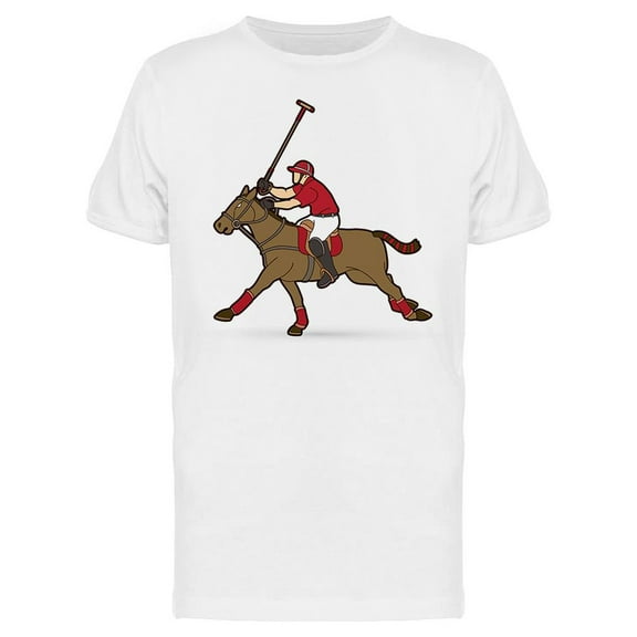 Horses Polo Player Action Sport T-Shirt Men -Image by Shutterstock, Male Large