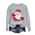 thumbnail image 5 of PNTUTB Women's Christmas Holiday Fashion Xmas Pattern Printed Crew Neck Long Sleeve Hoodless Pullover Sweatshirts, 5 of 6