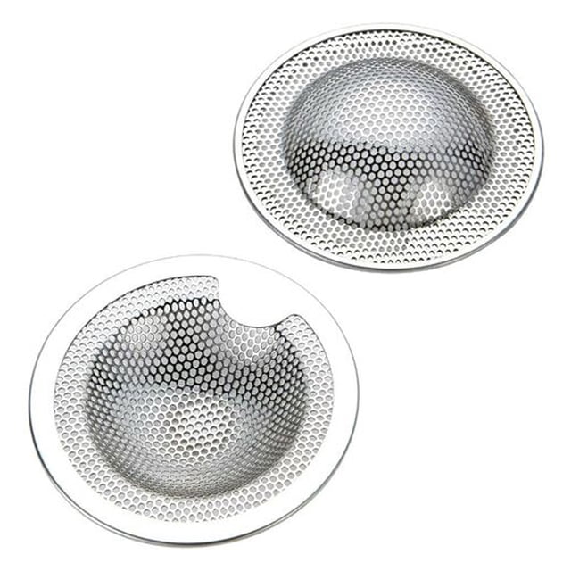 Juego de 2 coladores pequeños de acero inoxidable para fregadero, ideales para fregaderos de cocina, lavabos, duchas y bañeras. Disponibles en tres tamaños (pequeños) (S)