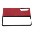 thumbnail image 3 of Funda rígida de cuero para teléfono móvil Samsung Galaxy Z Fold 3, antiarañazos, a prueba de golpes, color rojo, 3 of 10