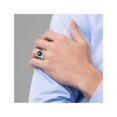 thumbnail image 2 of Mens Sterling Silver Black Agate Ring Cross Ring, 2 of 5